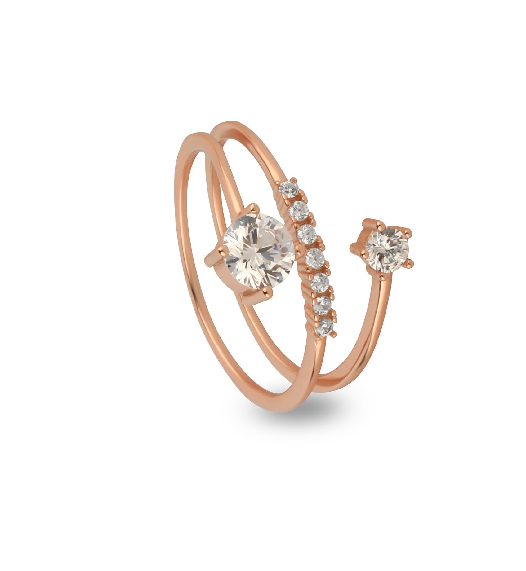 925 Sterling Silver Rose Gold Adjustable Solitaire Ring-picture-54