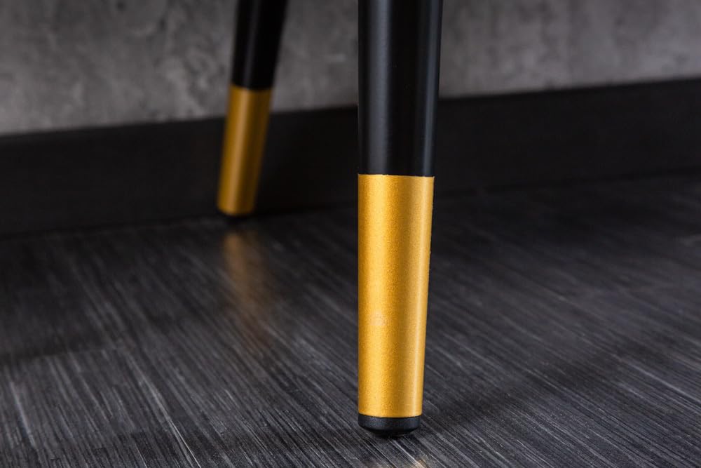 Riess Ambiente Design Bank PRÊT-À-Porter türkis Samt florales Muster und goldene Fußkappen