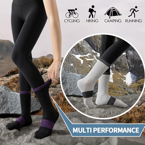 Image of Pleneal Wool Socks for Women - Womens Winter Warm Wool Sock Men Cozy Knit Boots Socks for Women