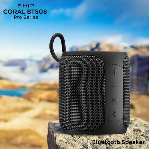 Image of SHIP Coral BTS08 Pro Series Portable Bluetooth Speaker with 16Watt Loud Sound | IPX7 Water Resistance | TWS Feature, Up to 14H Total Playtime | Multi-Compatibility Modes (Napoleon Black)