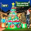 zukakii 7FT Christmas Inflatables Tree Built-in 360° Rotating Colorful LEDs & Lighted Star, Christmas Decoration Outdoor Blow up Yard Decorations with 3 Gift Boxes for Xmas Party Holiday Indoor #1