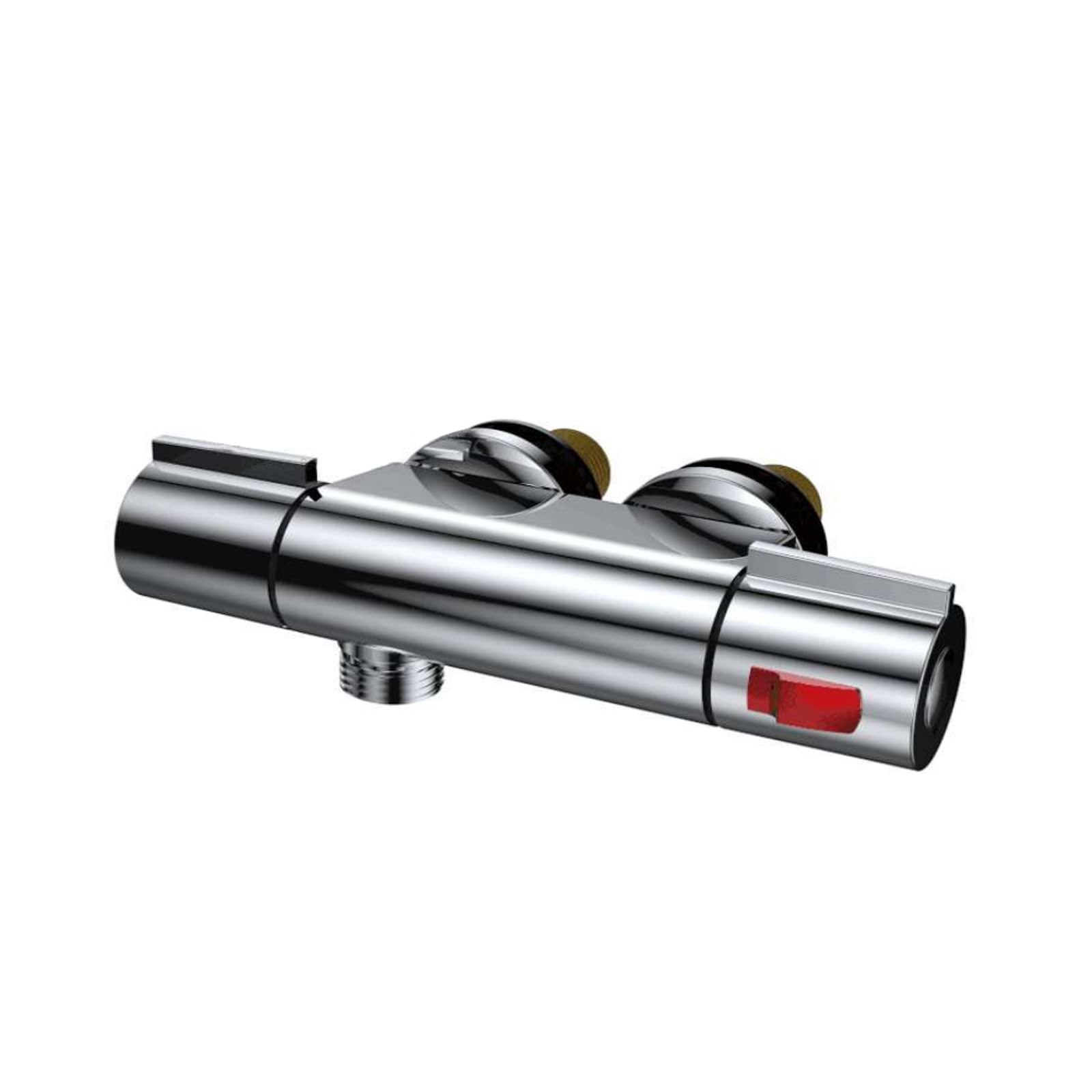 Nes Home Chrome Exposed Mini Thermostatic Shower Mixer With Anti-Scald Thermostatic Device