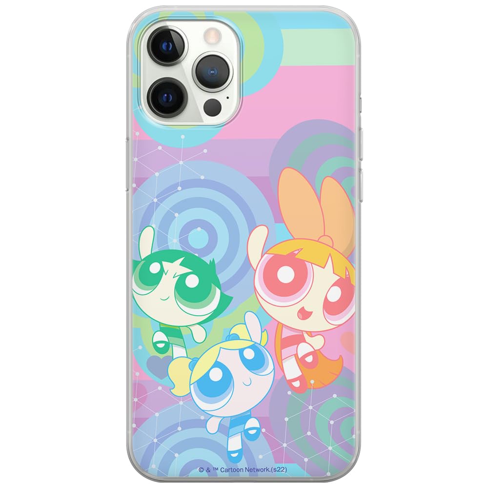 ERT GROUP custodia per cellulare per Apple Iphone 12 PRO MAX originale e con licenza ufficiale The Powerpuff Girls, modello The Powerpuff Girls 028, con effetto glitter overflow