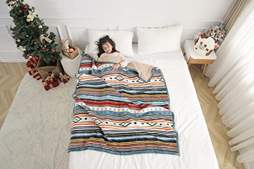 Cottebed Flannel Sherpa Boho Throw Blankets,All Seasons Lightweight Super Soft Cozy Comfy Fluffy Fuzzy,Fleece Bedding Blanket For Bed Sofa Couch Living Room Camping Travel(Bohemia,50X60) #TOP6
