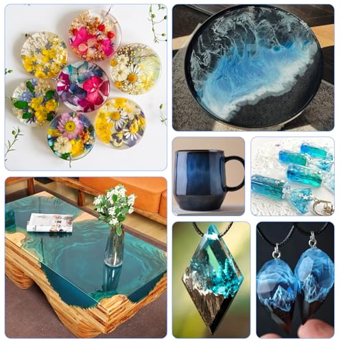 Epoxy Resin 1.1 Gallon Kit, Crystal Clear Epoxy Resin Kit, Table Top Epoxy Resin Self-Leveling, Not Yellowing, No Bubbles,Casting&Coating for Table Top,Wood,Resin Molds - Thumbnail 4