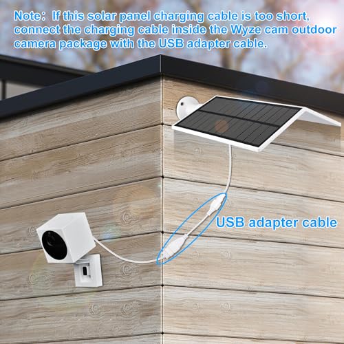 5W Solar Panel for Security Cameras Wireless Outdoor, USB Solar Panels Compatible with DC 5V Rechargeable Battery Camera, 360° Adjustable Bracket,IP65 Waterproof（Camera not Included） - Thumbnail 5