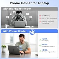 MAGDIGITEH Magnetic Phone Holder for Laptop, MagSafe Laptop Phone Mount for iPhone 18/17/16/15/14/13/12 & All Phones, 180°Adjustable Magnetic Phone Holder for Tesla Monitor (Gray) — image 4