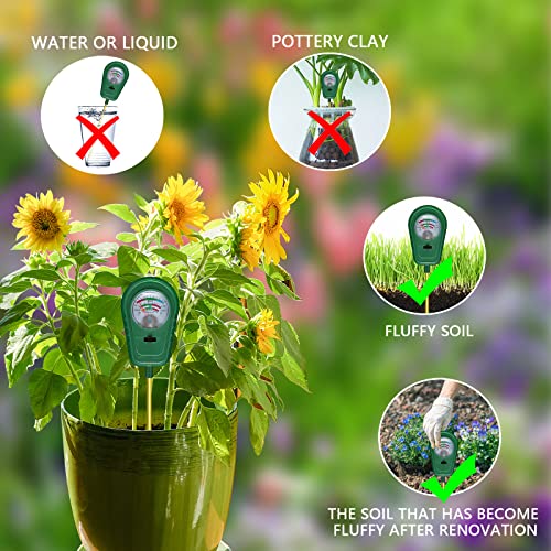3-In-1 Soil Test Kit, Soil Moisture Meter/Ph Meter/Fertility Soil Tester, Soil Hygrometer For Garden, Farm, Plant,Indoor, Lawn Care Moisture Meter For Hous Plants (No Battery Needed) #TOP4