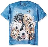 The Mountain unisex adult Dog Selfie Shirt, Blue, Small US