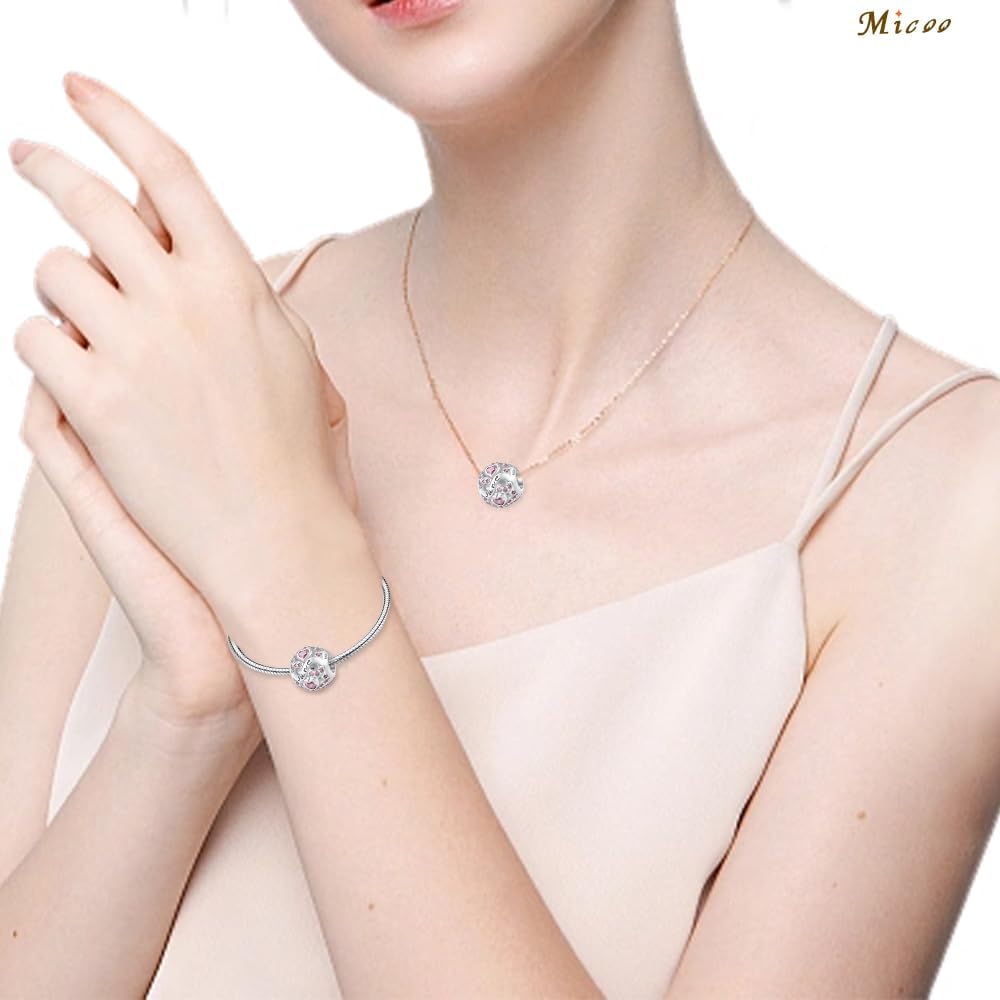 MICOO 925 Sterling Silver Jan-Dec Birthstone Charms For Bracelets and Necklaces, Original DIY Bead Charms With Cubic Zirconias Jewelry Birthday Gifts For Women. - Image 3