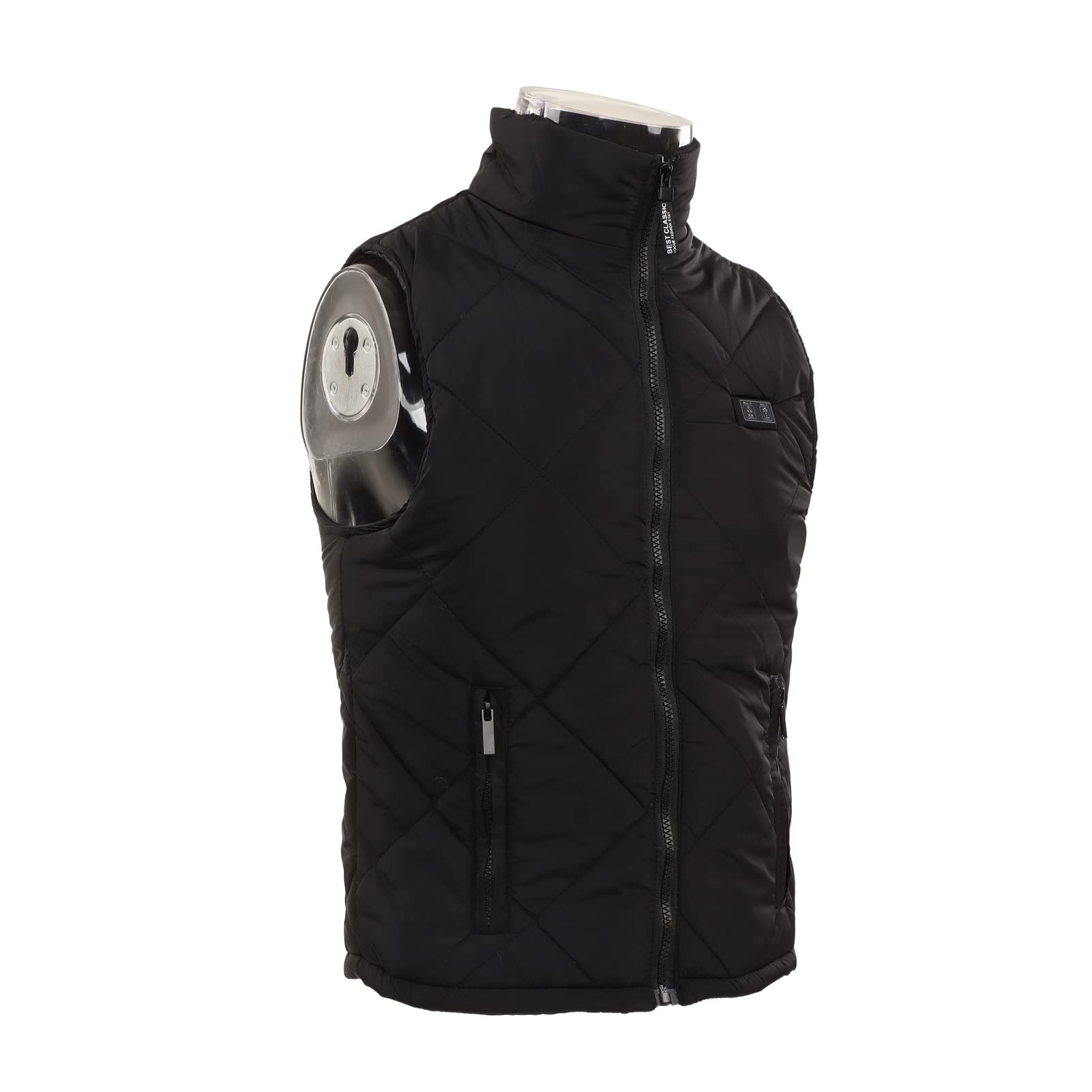 Chaleco Calefactable para Niños, Chaleco Calefactor con Carga USB, Chaqueta Calefactora Ligera con 13 Zonas Calefactoras para Niños Y Niñas, Calentador Corporal Lavable para Exteriores(140cm-Negro)