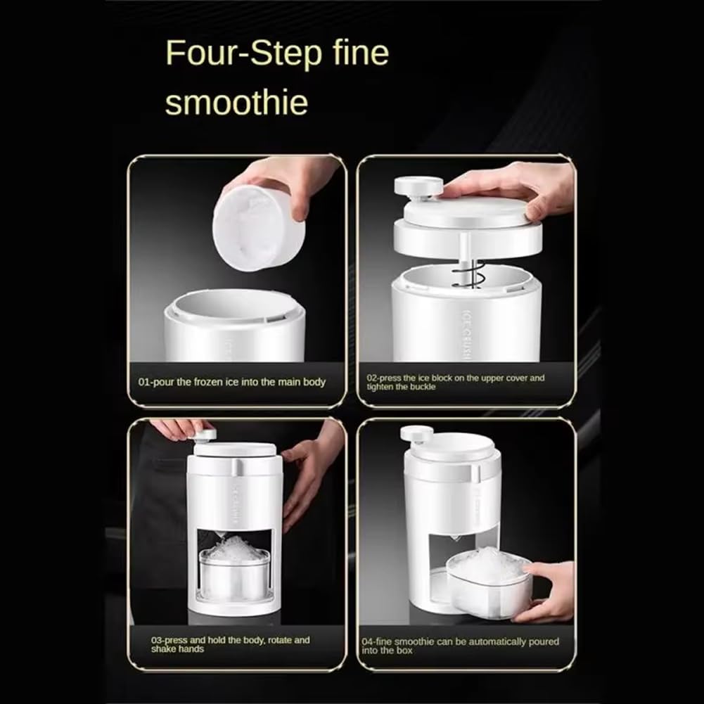 Trituradora de Hielo Manual Portátil, Máquina para Hacer Batidos Multifunción, Máquina Afeitar de Hielo de Mano para la Cocina del Hogar, Herramienta Compacta para Romper Granizo