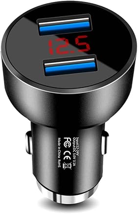 exing Cargador USB de coche de metal 5?V 3.1?A volt?metro LED cargador de coche de seguridad para iPhone Samsung HTC exing Cargador USB de coche de metal 5?V 3.1?A volt?metro LED cargador de coche de seguridad para iPhone Samsung HTC