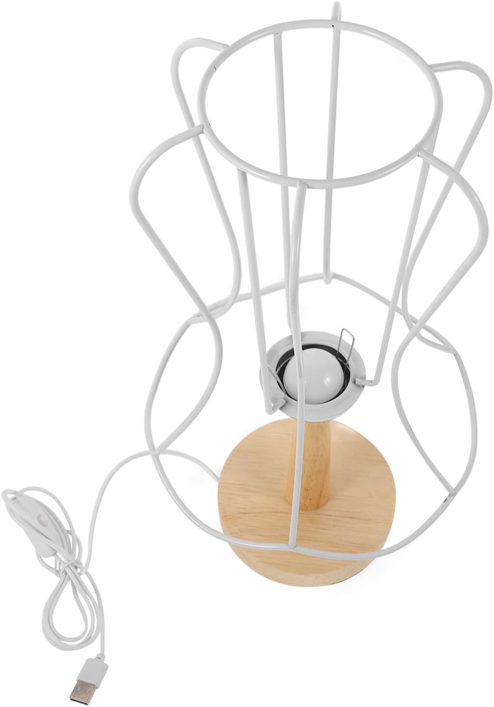 POPETPOP European Style Table Lamp Frame and Wood Height Easy Installation for Bedroom Living Home Office Versatile Lighting