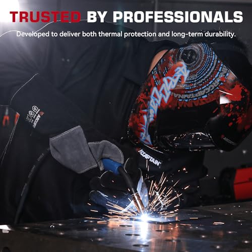 Image of ARCCAPTAIN Welding Gloves 16 Inches, 932℉ Heat Resistant, Black-Grey, L