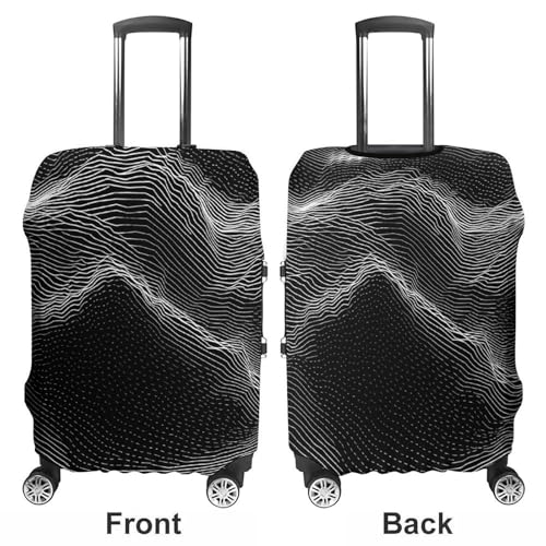 Suitcase Covers for Luggage Washable Luggage Cover White Line Pattern Luggages Wheel Covers Elastic Travel Carry On Suitcase Cover Travel Luggages Protector Sleeve Fit 29-32 Inch XL3