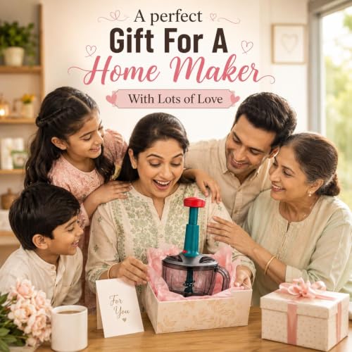 Image of DHANYAVEDA 2-in-1 Manual Push Chopper 1500 ml Large Vegetable Cutter with Sharp Stainless Steel Blades | Food Grade Onion, Tomato, Garlic, Fruit & Salad Chopper | GIFT FOR MOM (1500 ml)