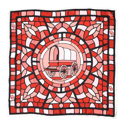 William & Lauren Women’s 100% Silk Universtiy of Oklahoma Stain Glass Scarf – Officially Licensed Collegiate Accessory