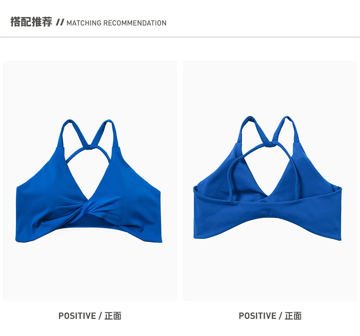 BaronHong Brasier deportivo para mujer, espalda descubierta, acolchado, bajo impacto, para yoga, azul, L