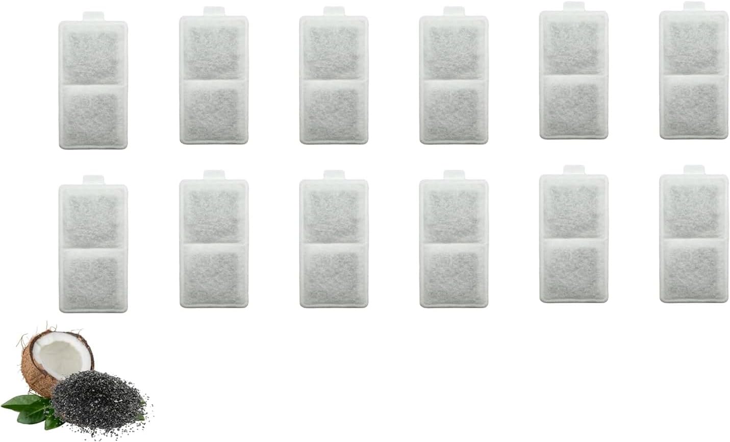 12 Packs Nispira Replacement Large Water Filter Compatible With Whisker City Automatic Pet Fountain For Cat Dog Size 5"L x 2.5"W