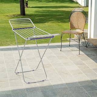 Stendibiancheria Pieghevole Da Pavimento in Alluminio leggero, Stendino Con Piedi Antiscivolo, Spazio Stenditura 20 M, 190 x 55 x 95 cm, Indoor/Outdoor, Salvaspazio per Balcone, Casa e Giardino.