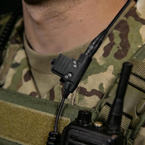 BAOFENG PTT U94 Military PTT Radio Adapter with 7.0mm Plug, Push to Talk, Kenwood Radios & More (Compatible with AR-152, BF-F8HP, UV-5R, UV-82, BF-888S)