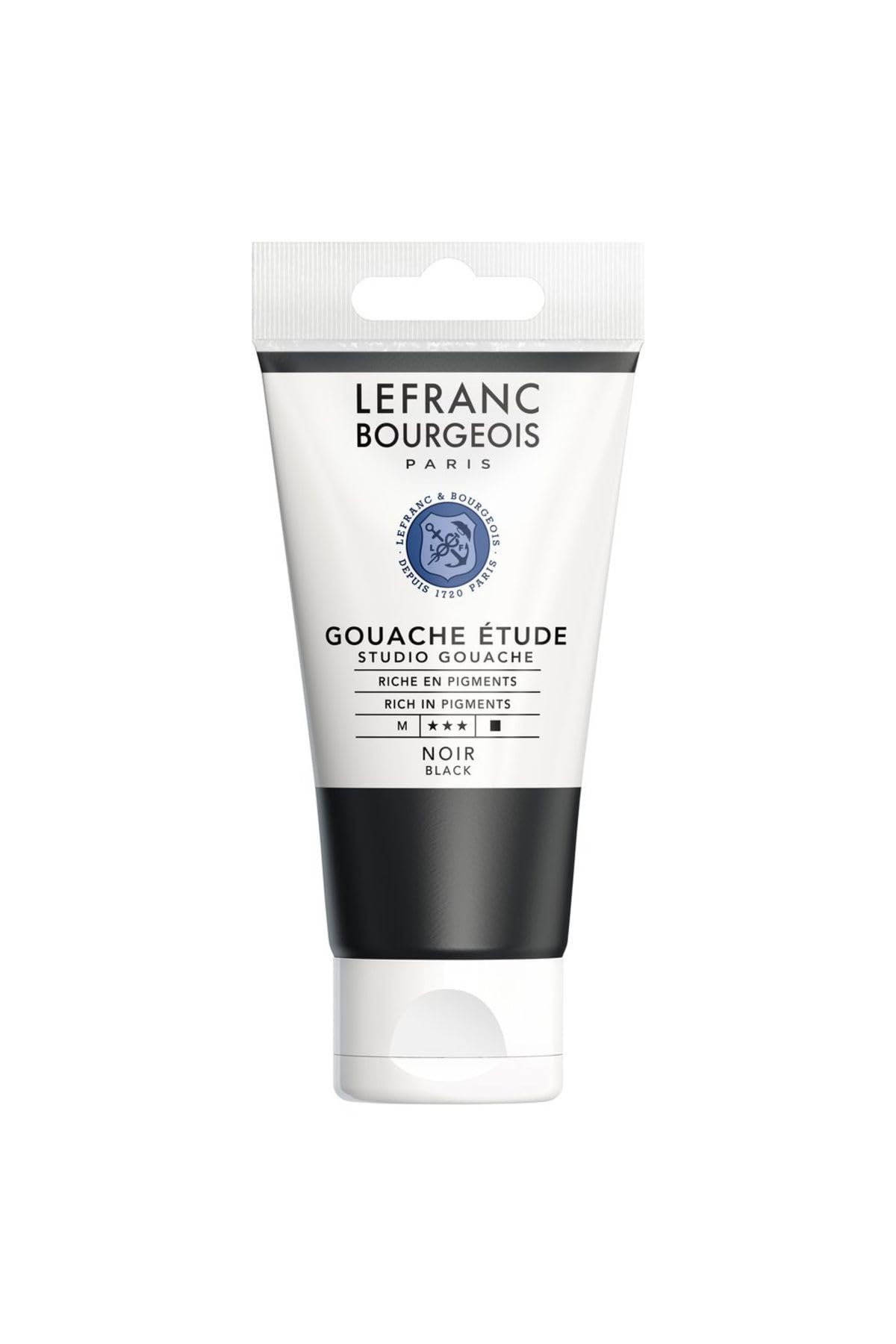 Lefranc Bourgeois 301243 Gouache Paint, Black, 80 ml