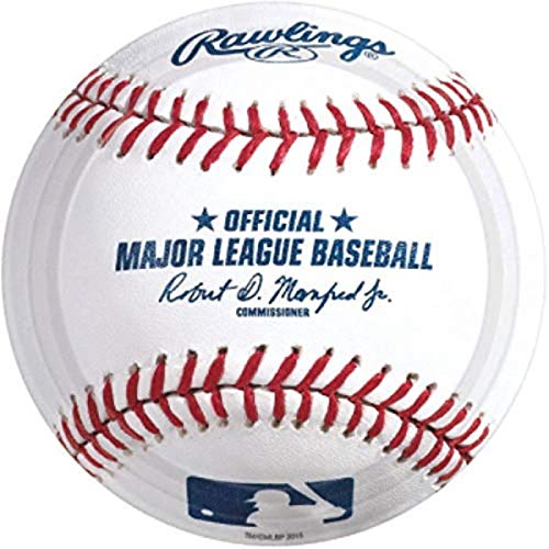 Rawlings Baseball Round Plates, 7" (Pack of 8) - Premium Quality, Eye-Catching Design Tableware for Parties & Sports Fans
