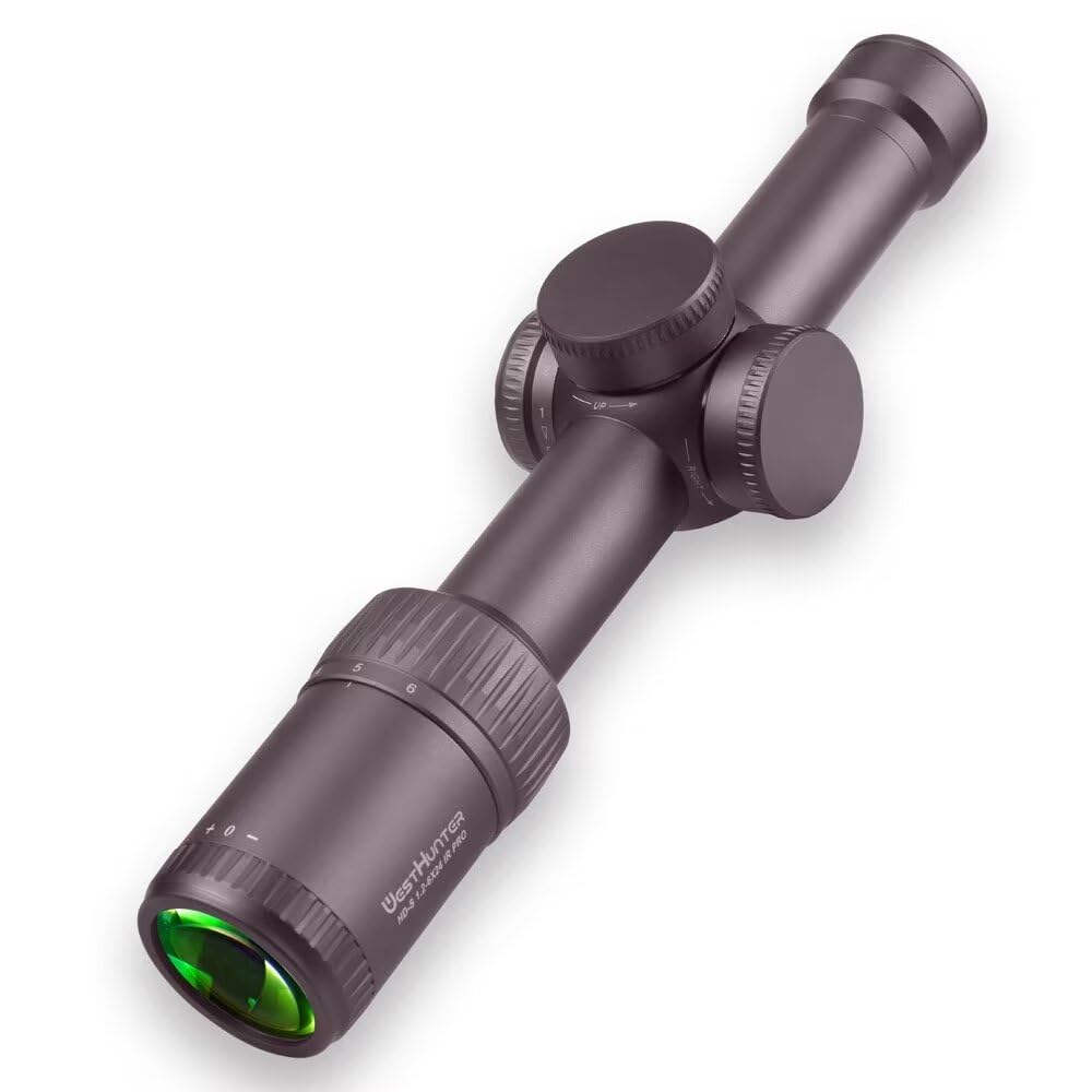 WestHunter HD-S 1.2-6x24 IR Pro LPVO Mira Telescópica, Tubo 30mm, Iluminación Roja/Verde, Retícula Mil-Dot, SFP 1/4 Moa, Visor Compacto - Indicado Únicamente para Actividades Deportivas