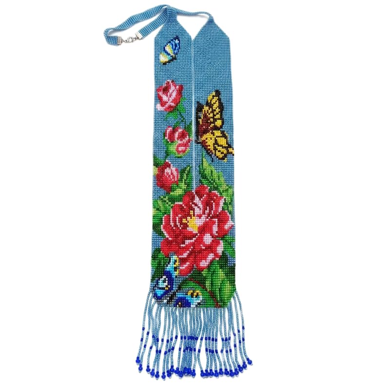 Collier ukrainien Gerdan papillon, idée cadeau bijou traditionnel fait main