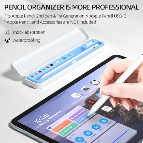 Image of AZF Hard PC&Silicone Magnetic case for Apple Pencil case(Apple Pencil Pro /2nd Gen /1st / (USB-C) / Pro and Samsung Galaxy S-Pen Series Pencil Protection Carrying Case. (Sky Blue)