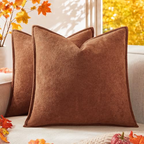 Kevin Textile Soft Waterproof Pillow Covers 20x20 Inch 2 Pack, Rust by K KEVIN TEXTILE - Used condition - US$15.58