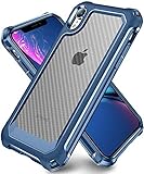 SUPBEC iPhone XR Case, Carbon Fiber Shockproof Protective Cover with Screen Protector [x2] [Scratch