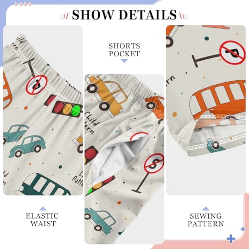 Car Bus Traffic Sign Boys Pants for Kids Jogger Pants with Pockets S-XL4