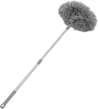 Ceiling Fan Dust Collector Fan Duster Long Duster for High Ceiling Spider Web Duster with Detachable Pole Ceiling Fan Cleaning and Dusting Duster for High Ceiling Gray Synthetic Fiber