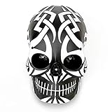 Calavera Decorativa con Relieve Gótico. Artesanía Mexicana. 20 cm. Decoración de Hogar y Oficina