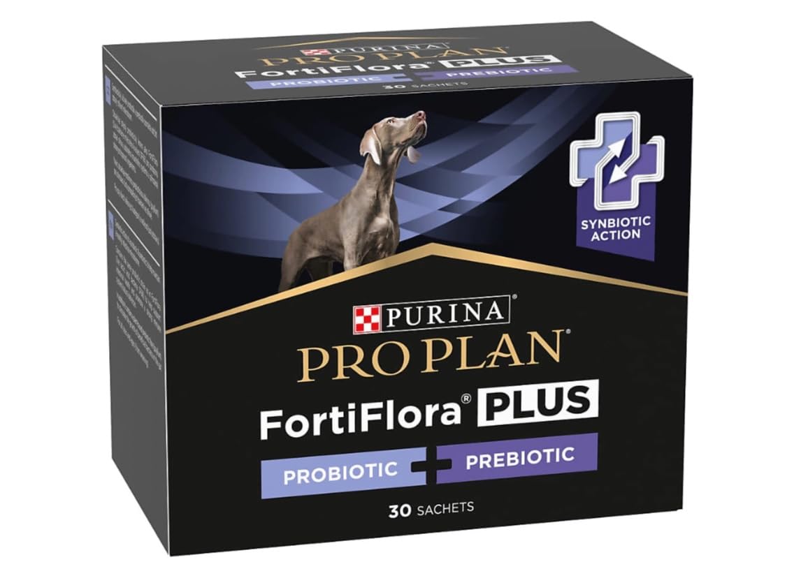 Purina Pro Plan Fortiflora Plus Integratore per cani probiotico+prebiotico, Integratore per cani Synbiotic Action 1 confezione - 30 ct (30 x 2 gr) 1 confezione