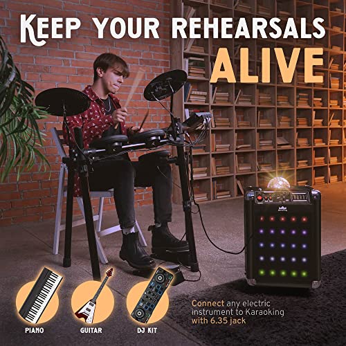 Karaoking Wireless Karaoke Machine For Adults & Kids 4 In 1: Karaoke, Disco Ball, Bluetooth Party Speaker With Subwoofer, Guitar Amplifier, 2 Wireless Microphones, Phone/Tablet Holder & Remote (G100) #TOP4