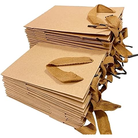 10 kraft paper bags vertical packaging gift party storage shopping bag food clothing business 16 * 8 * 22cm Cover