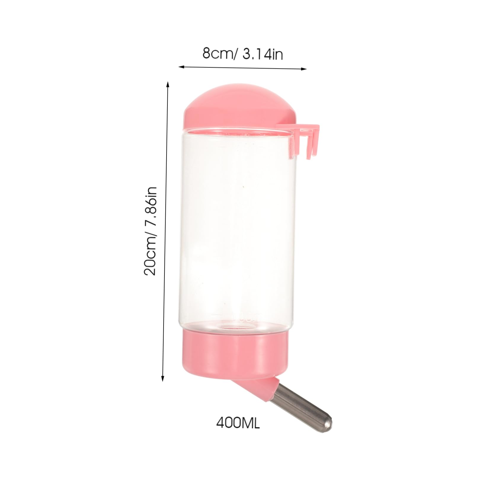 PEPLAYTAL Pet Water Dispenser Leak Hanging Bottle for Small Cats and Rabbits Easy to Install Clean Animal Pink