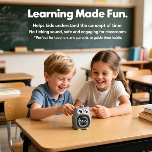 Visual Timer with Digital Countdown Display, Owl Homework Timer for Classroom Routines, Everyday Desk Time Management, and Reading Practice Visual Homework Classroom Digital Countdown Owl Desk Routine - Image 2