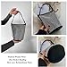 Bydenwely Rhinestone Rivets Bling Purse Bucket Sparke Hobo Bag Small Glitter Diamond Evening Clutch Women Going Out Mini Tote for Prom Party, Silver