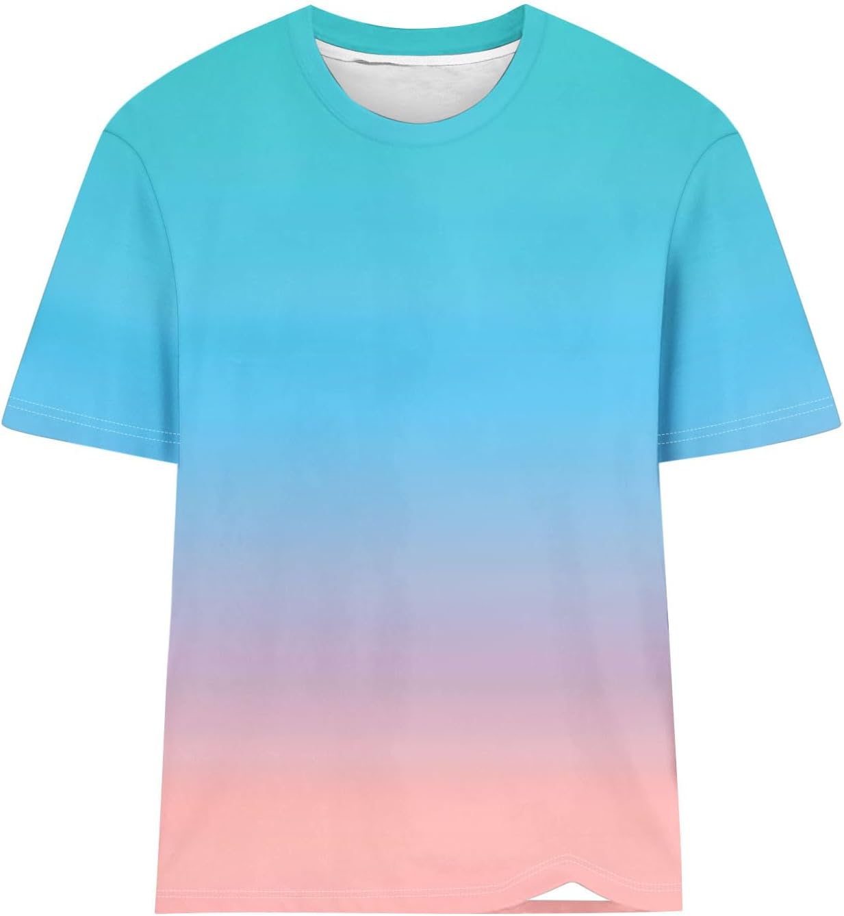 Womens Ombre Tshirts Short Sleeve Crew Neck Tops Summer Casual Blouses Loose Fit Gradient Tee Soft Pullover Shirts
