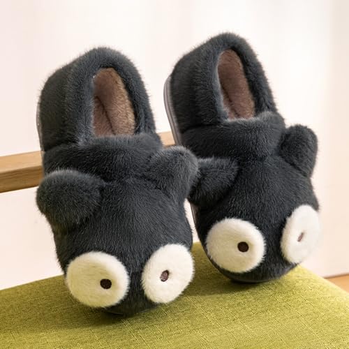 Cute Cartoon Cat Slippers Couples Unisex Indoor Winter Warm Plush House Slippers Anti-Slip Cozy Soft Sole Home Shoes Men Women Cat Ear Big Eyes2