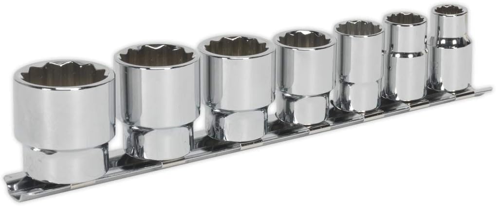 AK2676 Whitworth Socket Set, 3/8" Square Drive, Silver, 7 Pieces