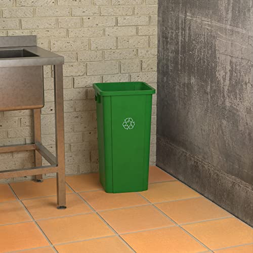 Image of 23 Gallon Green Square Commercial Trash Can