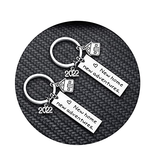 MADHAHEFU 2PC New Home Keychain - New House Gifts - New Adventures - Housewarming Gifts - Moving Anniversary - Jewellery gifts for Couple, Wife, Husband4