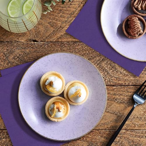 Image of Deep Purple Solid Guest Towels - Pack Of 20 - Absorbent Paper Hand Napkins For Bathroom, Kitchen & Events