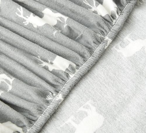 Image of Eddie Bauer - Flannel Sheets King Size, Anti-Pilling & Wrinkle Resistant Cotton, Touchably Soft for All-Season Comfort - Bed Sheets with Matching Pillowcase & Fitted Sheet (Elk Grove Grey)
