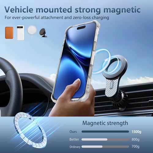 Image of Cubix Back Cover Case for iPhone Air Hard PC + TPU | Metal Ring Kickstand | 1500g Magnetic Hold | 360 Rotating Stand | Military Drop Protection | Air Cushioned Corners